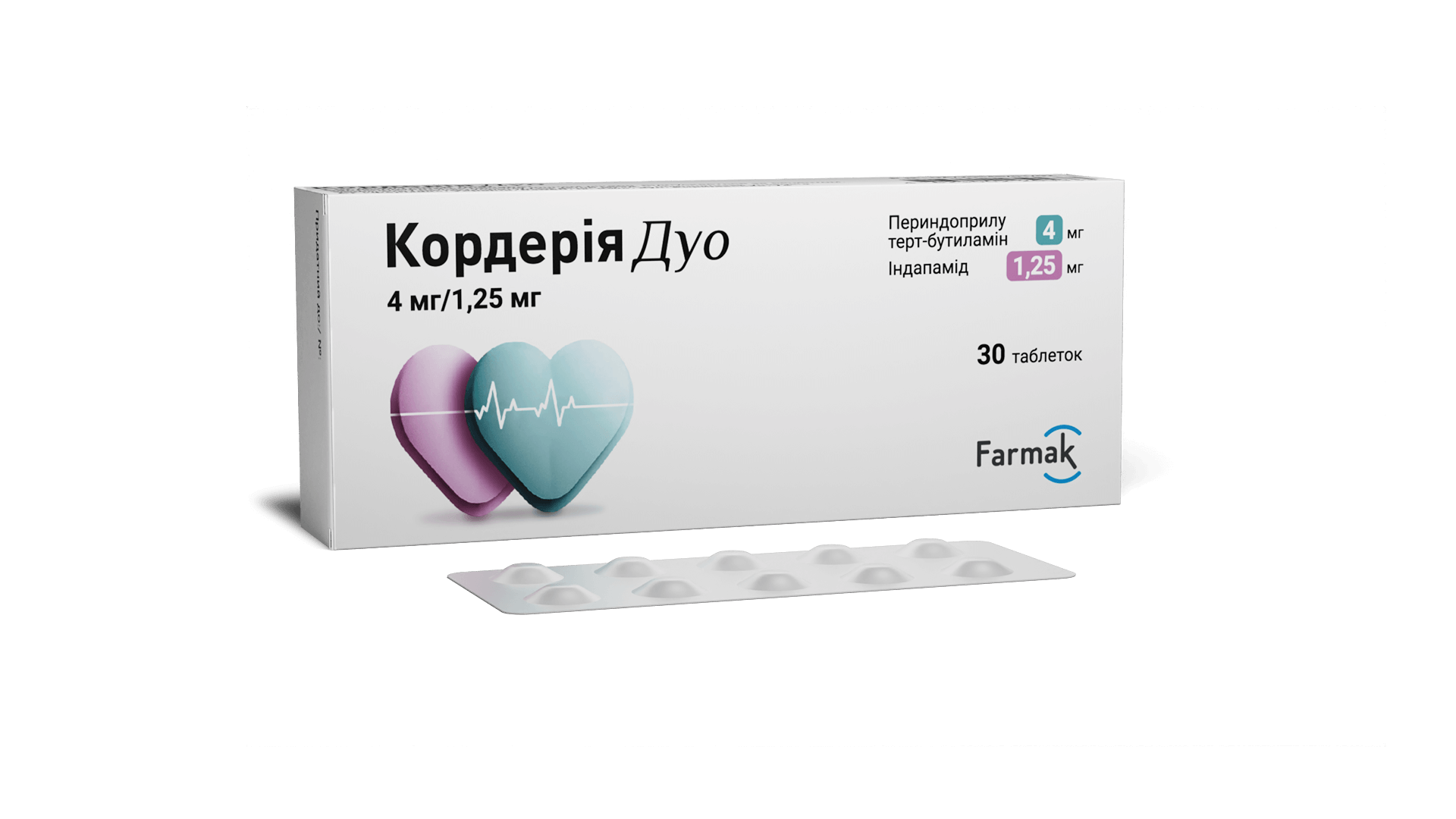 КОРДЕРІЯ ДУО 4 мг/1,25 мг таб. №30